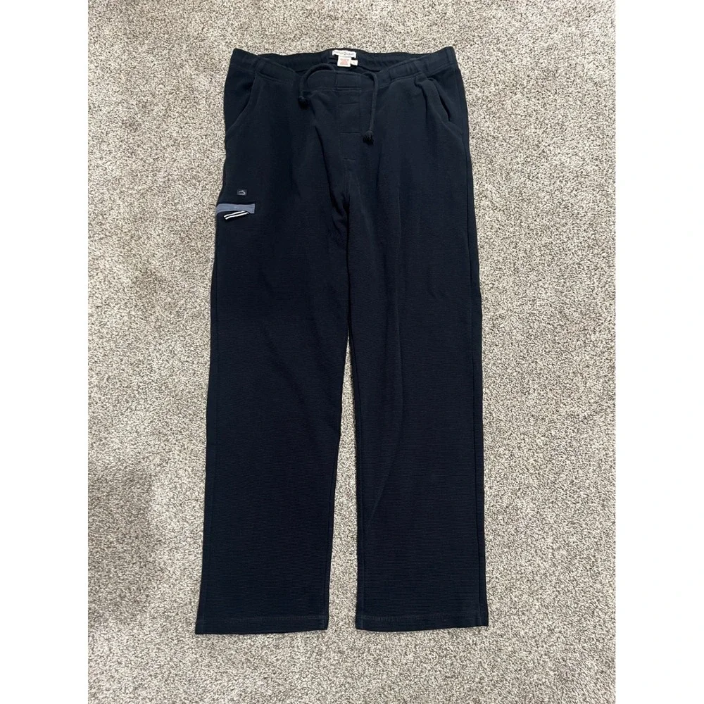Carbon 2 Cobalt Mens Black Ribbed Knit Drawstring Lounge Pants Sweatpants Size L
